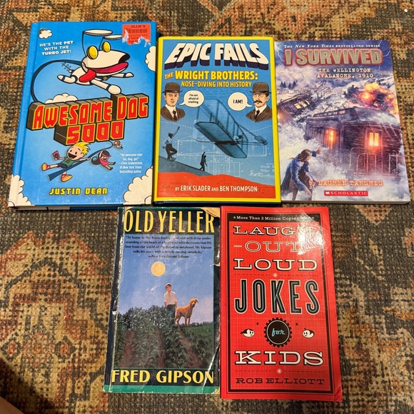 5 books for boys! 4 new and 1 used. Kids Book Collection - Picture 1 of 12